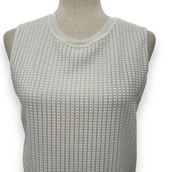 Vince White Textured Blouse Size Small Faux Layered Overlay Cream Ivory Top EUC - Picture 4 of 10